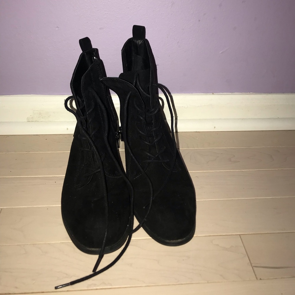 Black suede boots